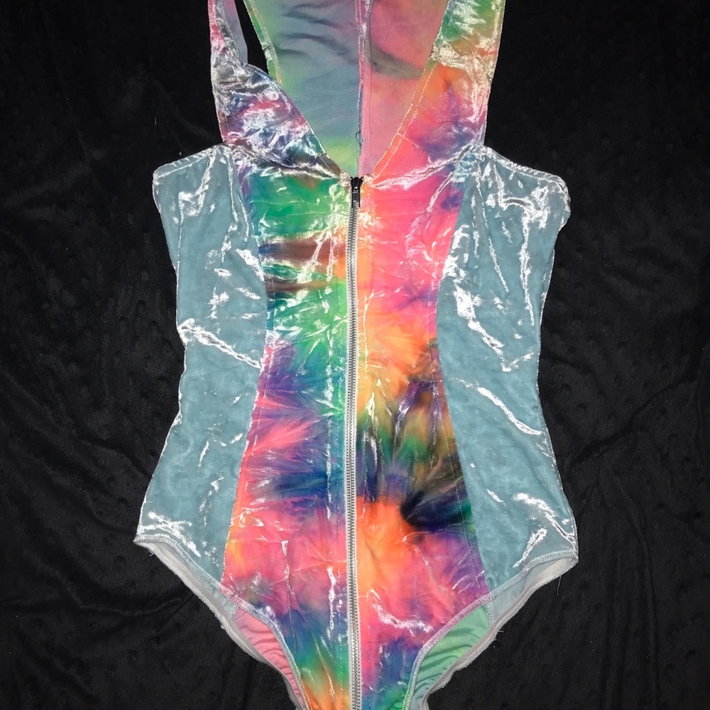 Tie dye velvet bodysuit